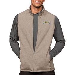 Antigua Los Angeles Chargers Course Oatmeal Heather Vest