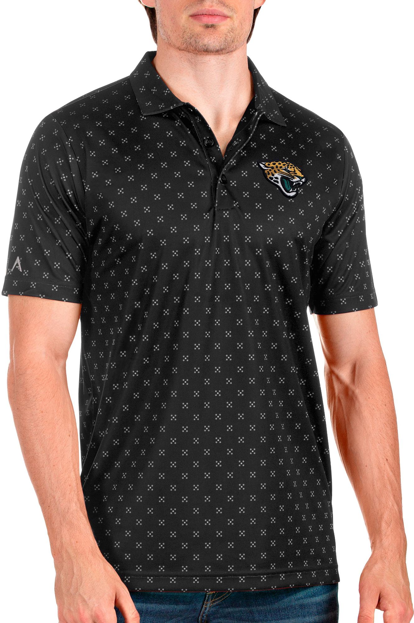 Antigua Jacksonville Jaguars Men's Spark Black Polo