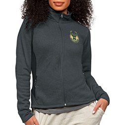 Women's New Era Fleece and Crinkle Milwaukee Bucks Hooded Sweatshirt / Small