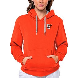 Antigua Women's Bowling Green Falcons Mango Victory Pullover Hoodie