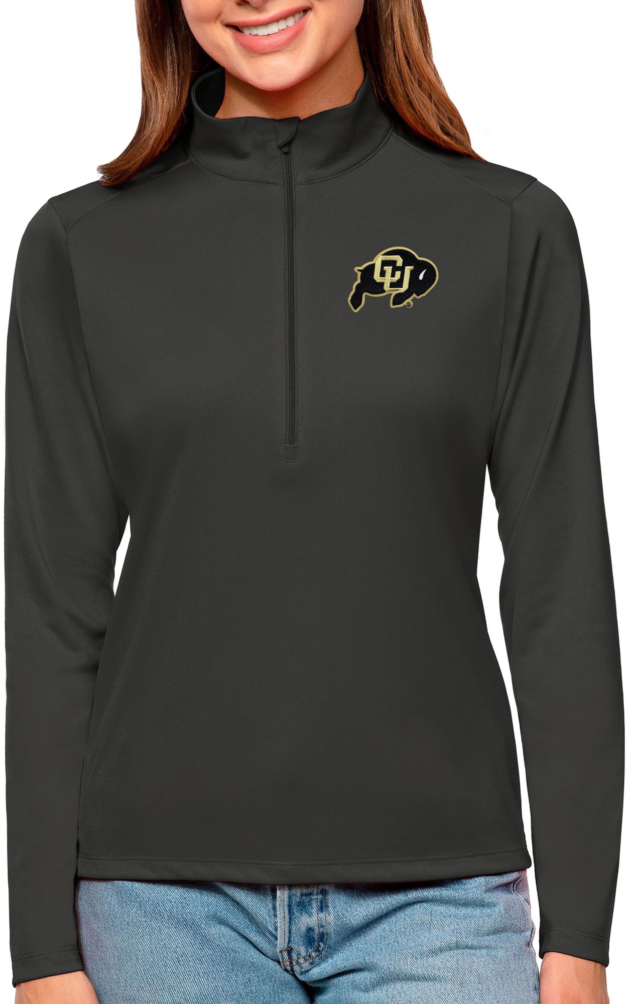 Antigua Women's Colorado Buffaloes Smoke Tribute Quarter-Zip Shirt