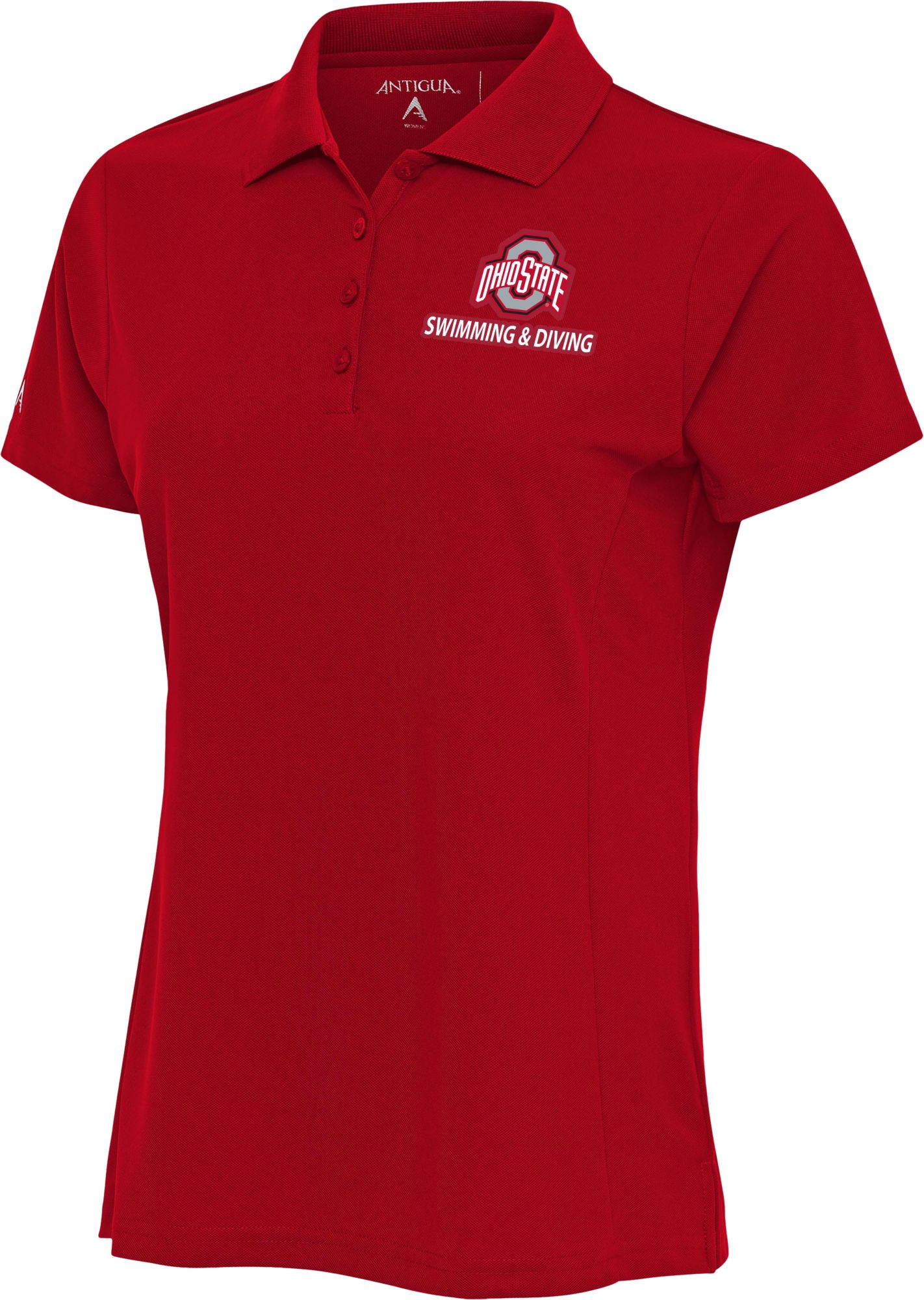 Antigua Women's Ohio State Buckeyes Swim and Dive Dark Red Polo