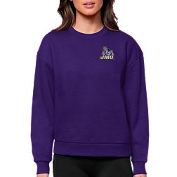 Antigua Women's James Madison Dukes Dark Purple Victory Crew Sweatshirt