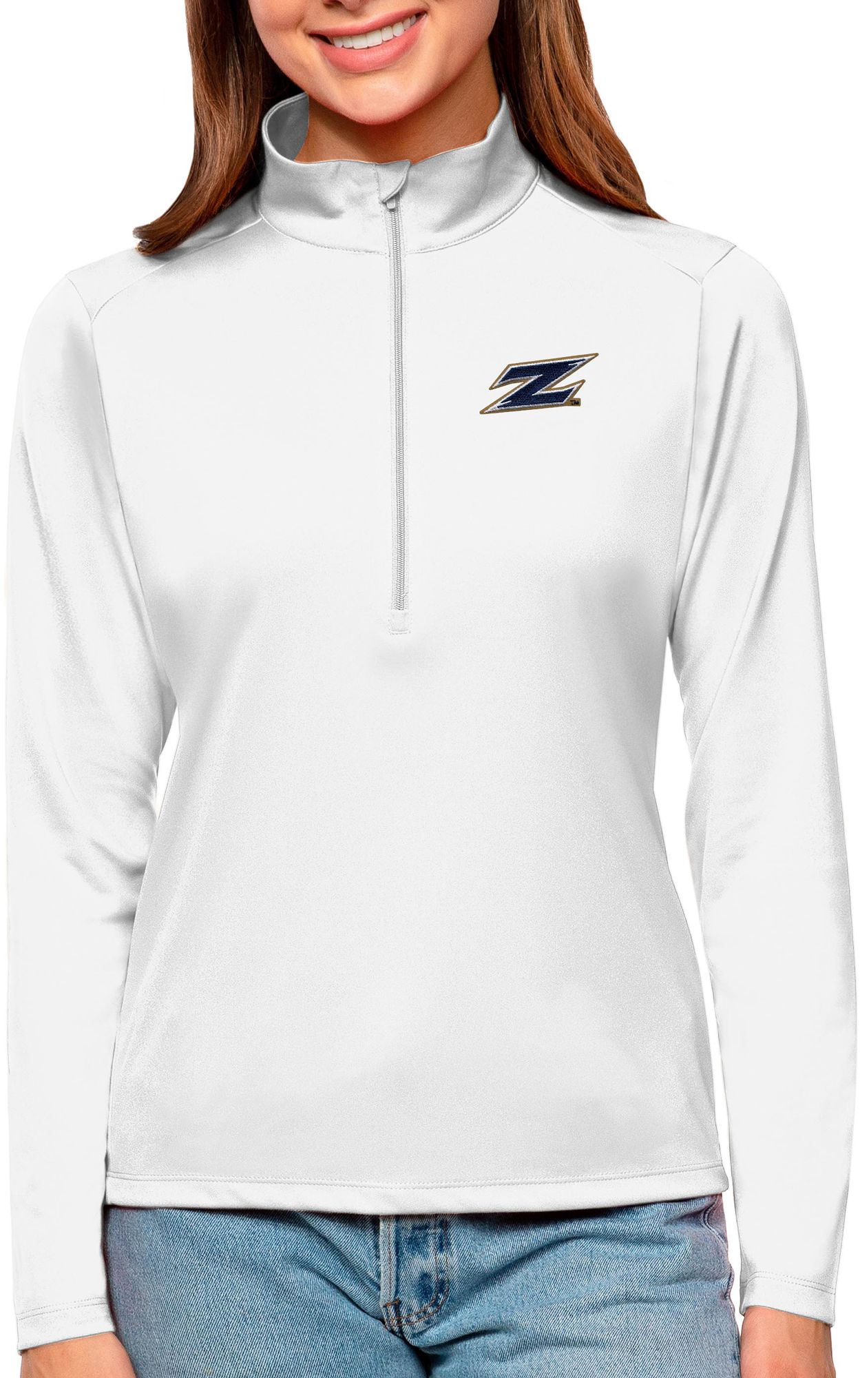 Antigua Women's Akron Zips White Tribute Quarter-Zip Shirt