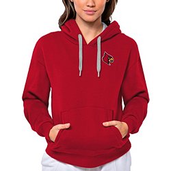 Women's Antigua Black/Red Louisville Cardinals Glacier Full-Zip Jacket
