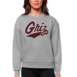 Antigua Women's Montana Grizzlies Grey Heather Victory Crew Sweatshirt