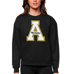 Antigua Women's Appalachian State Mountaineers Black Victory Crew Sweatshirt