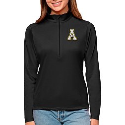 Antigua Women's Appalachian State Mountaineers Black Tribute Quarter-Zip Shirt