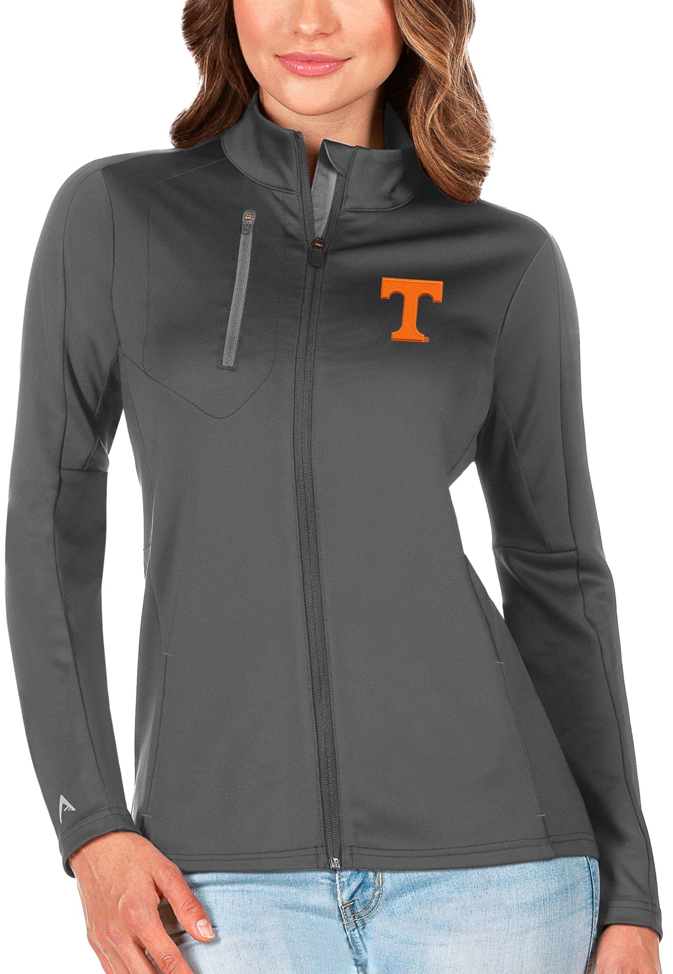 Antigua Women's Tennessee Volunteers Grey Generation Full Zip Lightweight Jacket