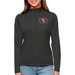 Antigua Women's San Francisco 49ers Tribute Grey Quarter-Zip Pullover