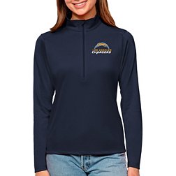 Antigua Women's Los Angeles Chargers Tribute Navy Quarter-Zip Pullover