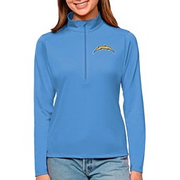 Antigua Women's Los Angeles Chargers Tribute Blue Quarter-Zip Pullover