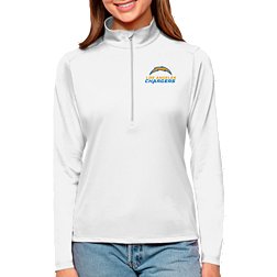 Antigua Women's Los Angeles Chargers Tribute White Quarter-Zip Pullover