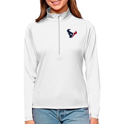 Antigua Women's Houston Texans Tribute White Quarter-Zip Pullover