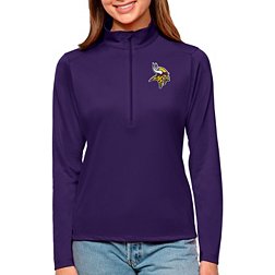 Antigua Women's Minnesota Vikings Tribute Purple Quarter-Zip Pullover