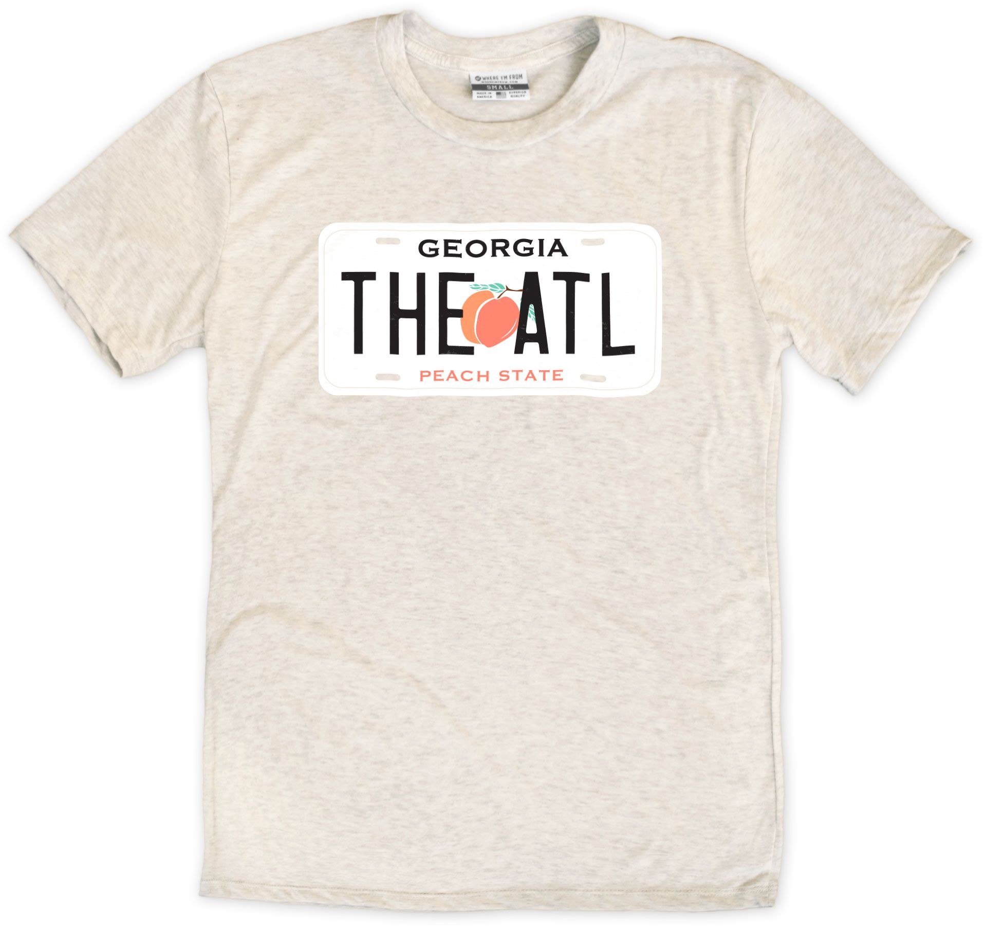 Where I'm From Atlanta License Plate Oatmeal T-Shirt, Men's