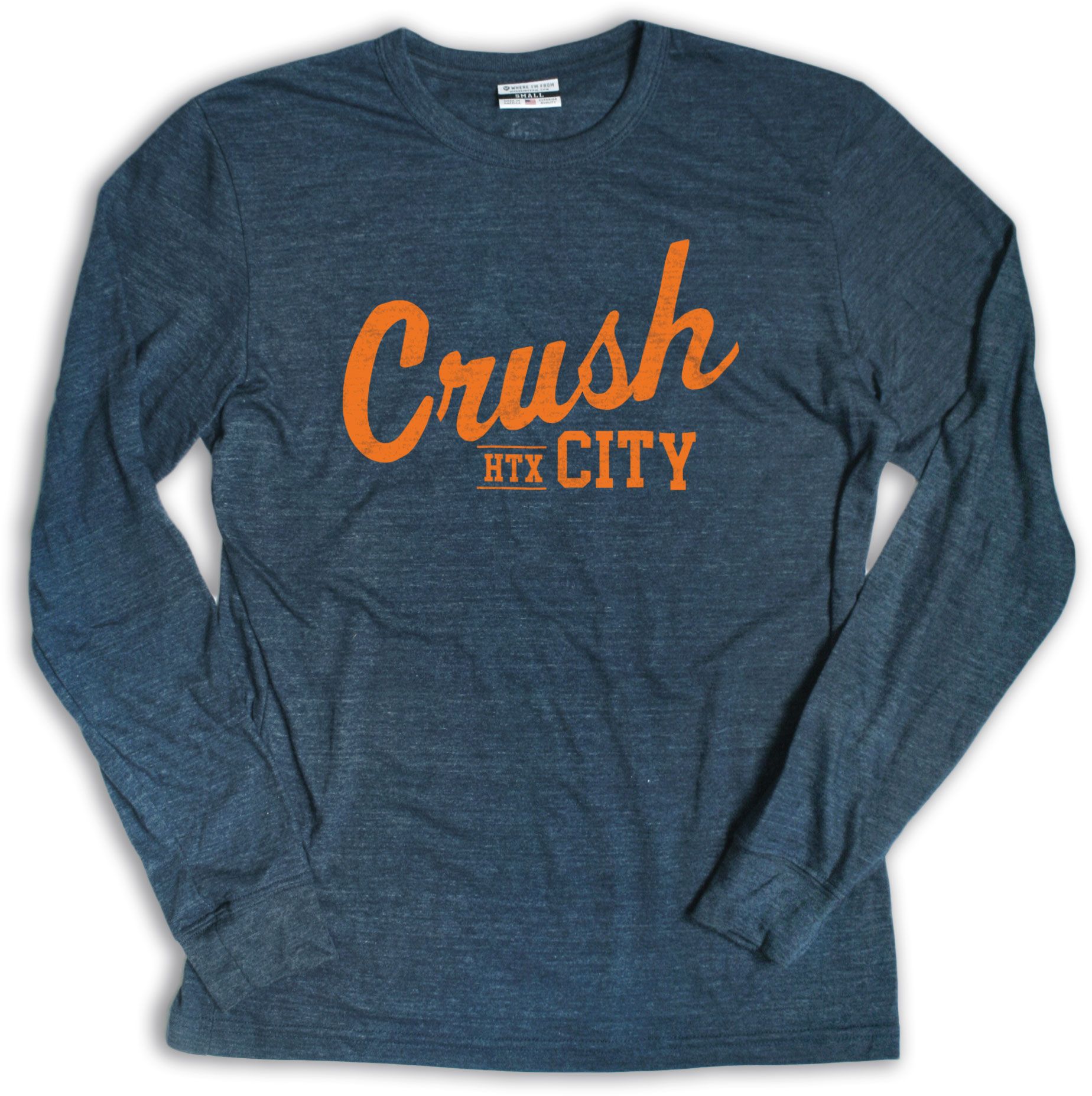 Where I'm From Women's Houston Crush City Navy Long Sleeve T-Shirt
