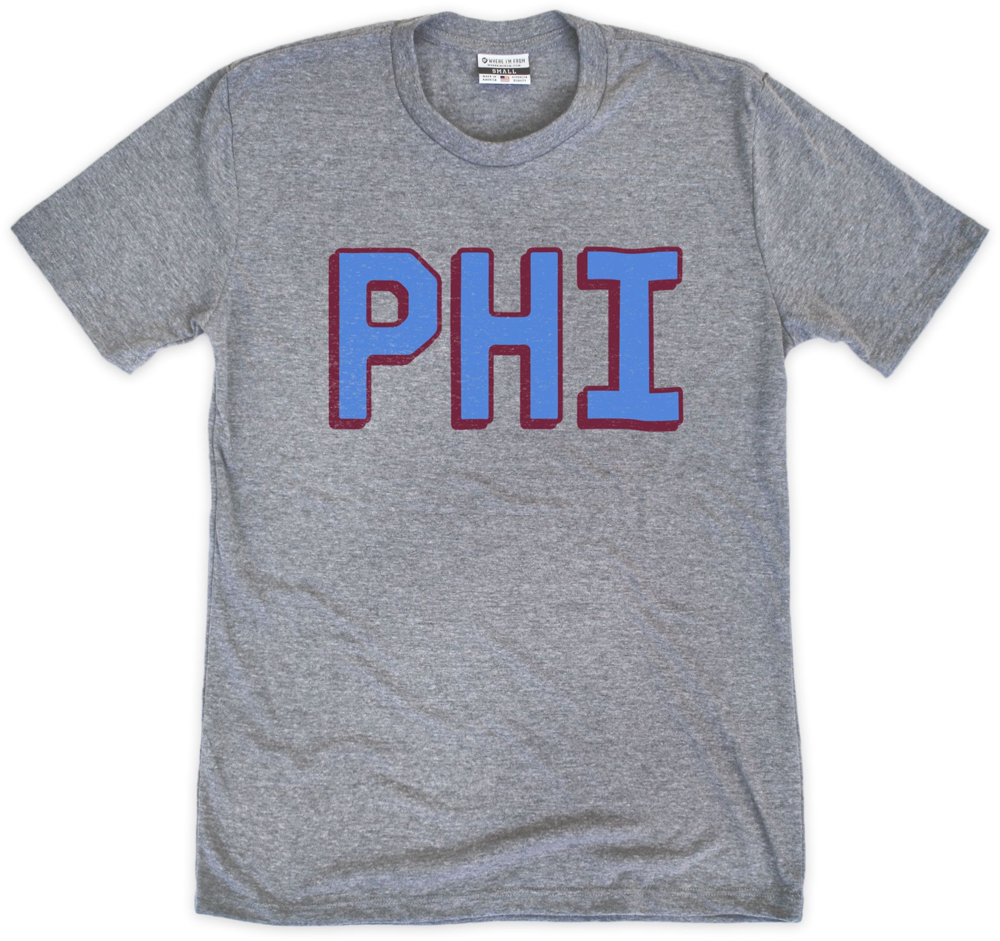 Where I'm From Philadelphia Airport Code Grey T-Shirt, Men's