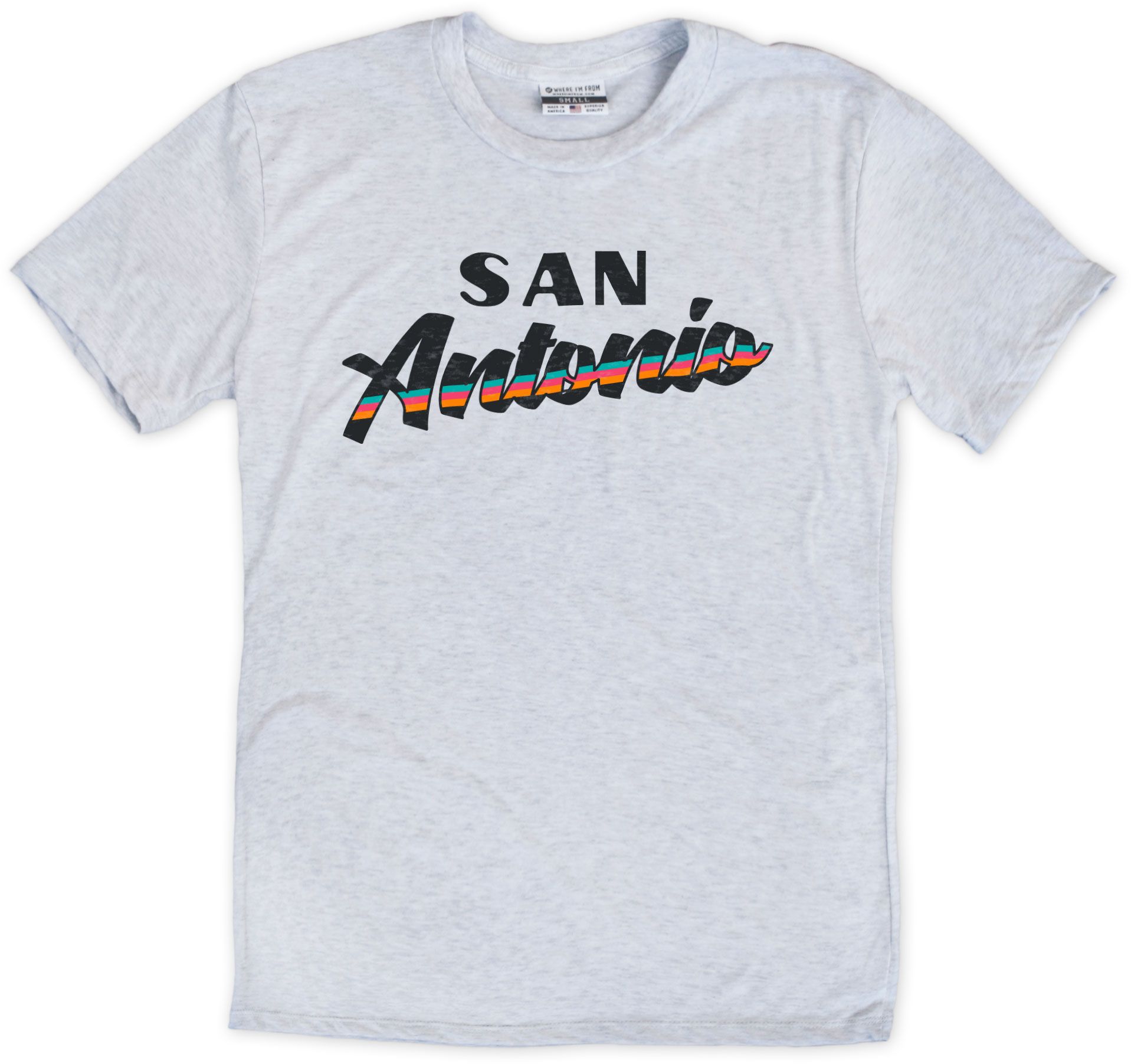 Where I'm From San Antonio Fiesta Script White T-Shirt
