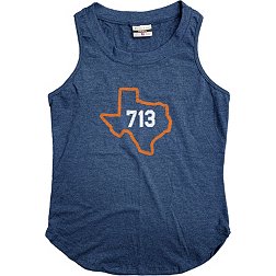 Where I'm From Women's Houston 713 State Outline Navy Tank Top