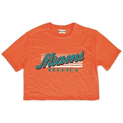 Where I'm From Women's Miami Script Orange Cropped T-Shirt