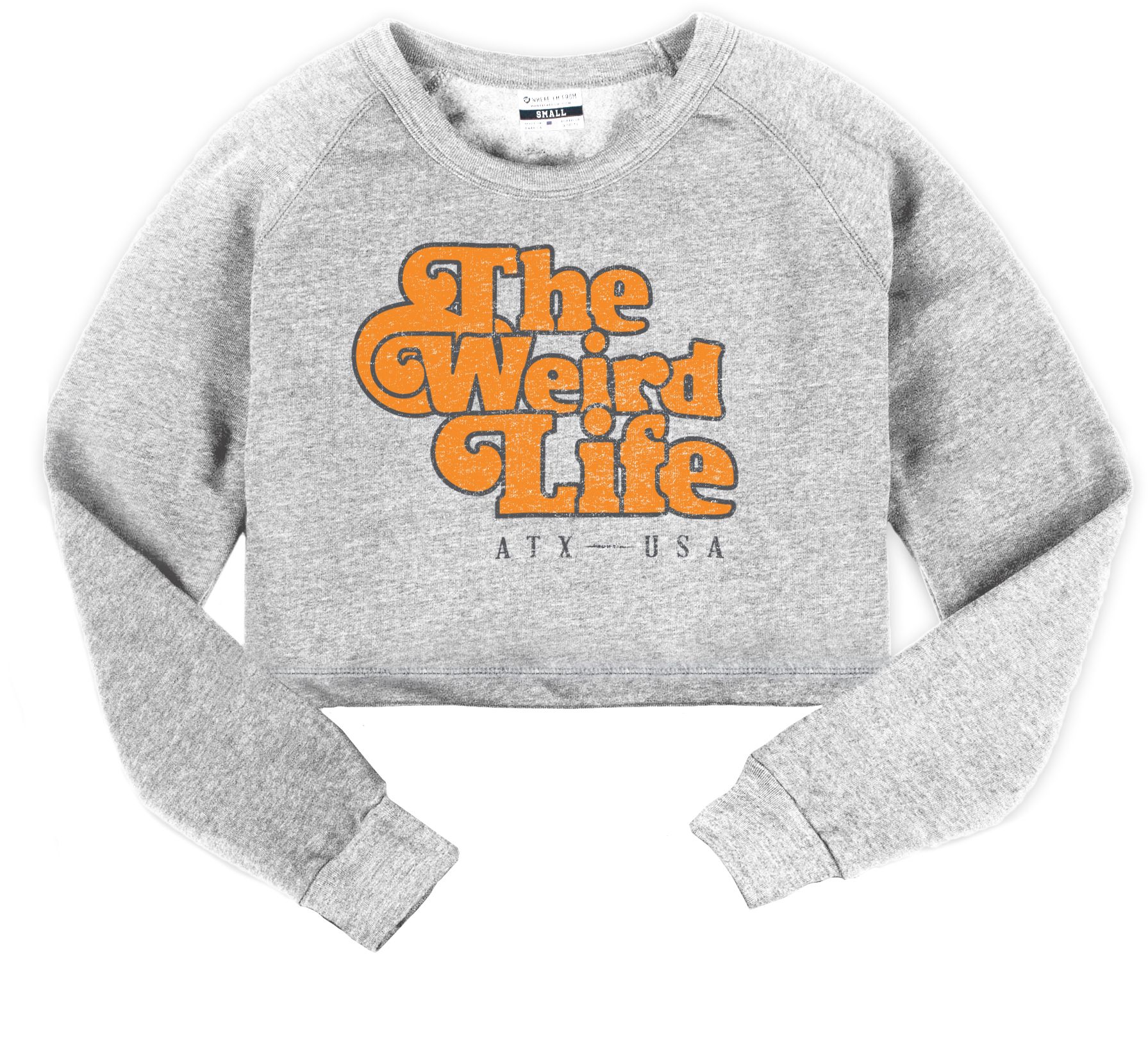 Where I'm From Austin White Weird Life Fleece Cropped Crewneck Sweatshirt