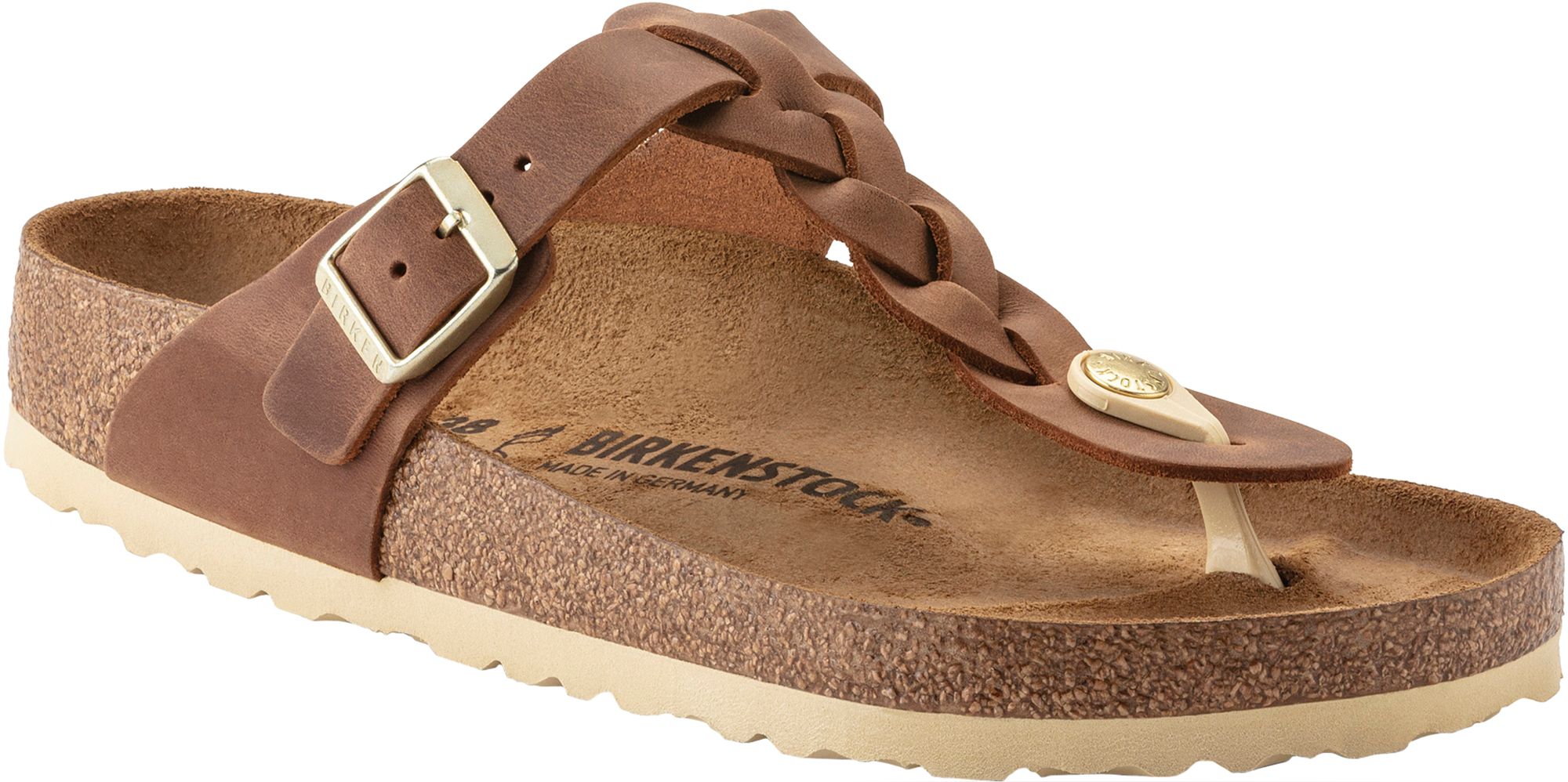 Birkenstock Gizeh Oiled Leather Braided Sandals, Women