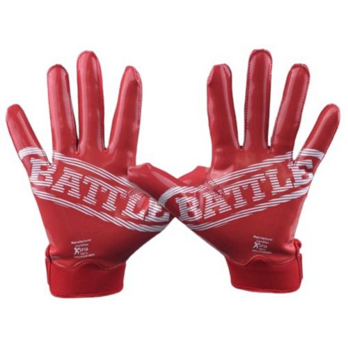 Red Battle Football Gloves Battle Sports Double Threat Wide