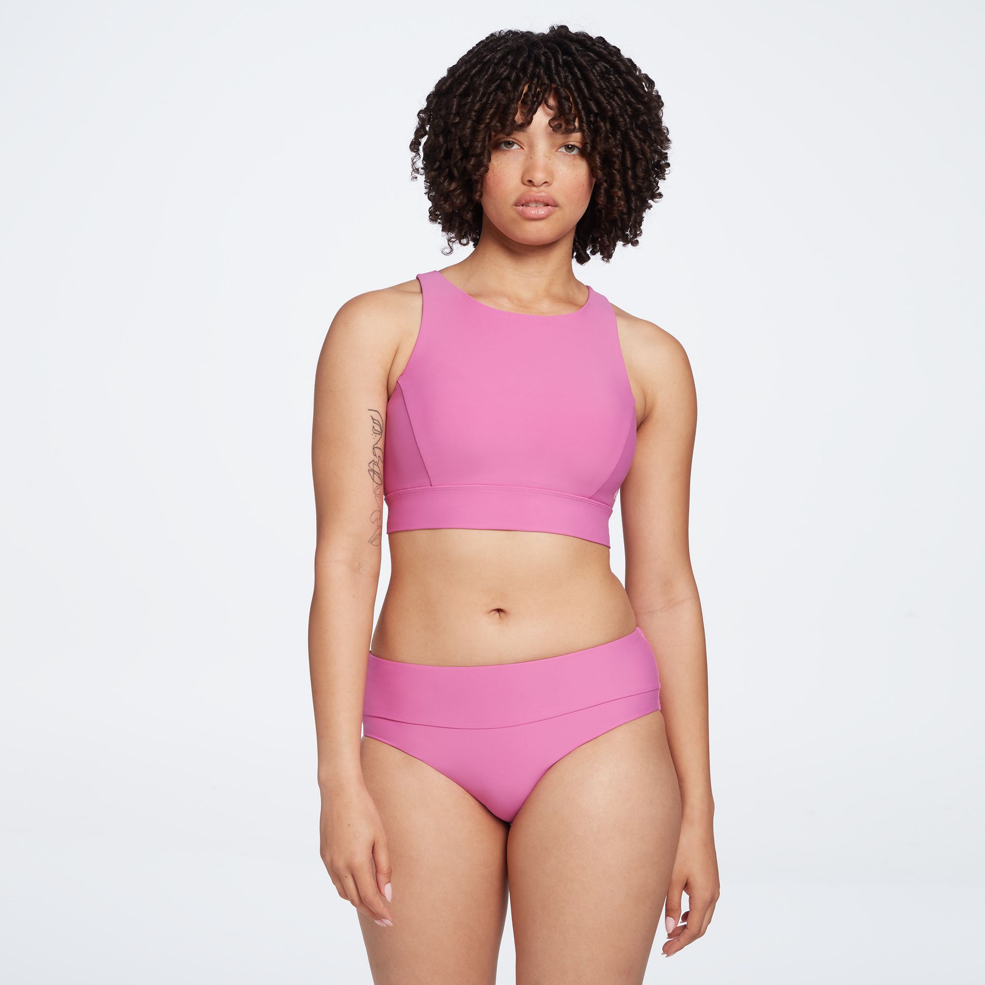 CALIA Women's High Neck Medium Support Swim Top