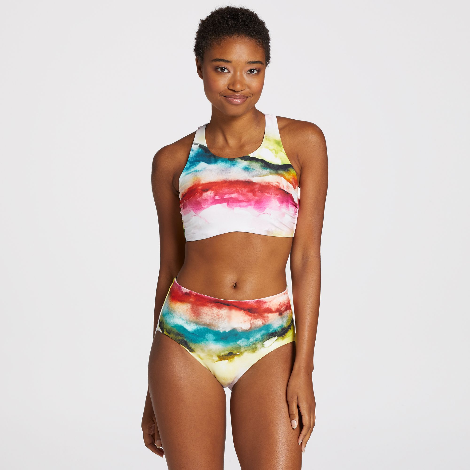 CALIA Women's Sculpt High Neck High Support Swim Top