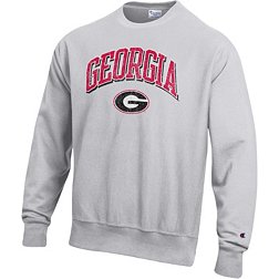 Champion Men's Georgia Bulldogs Silver Grey Reverse Weave Crew Sweater