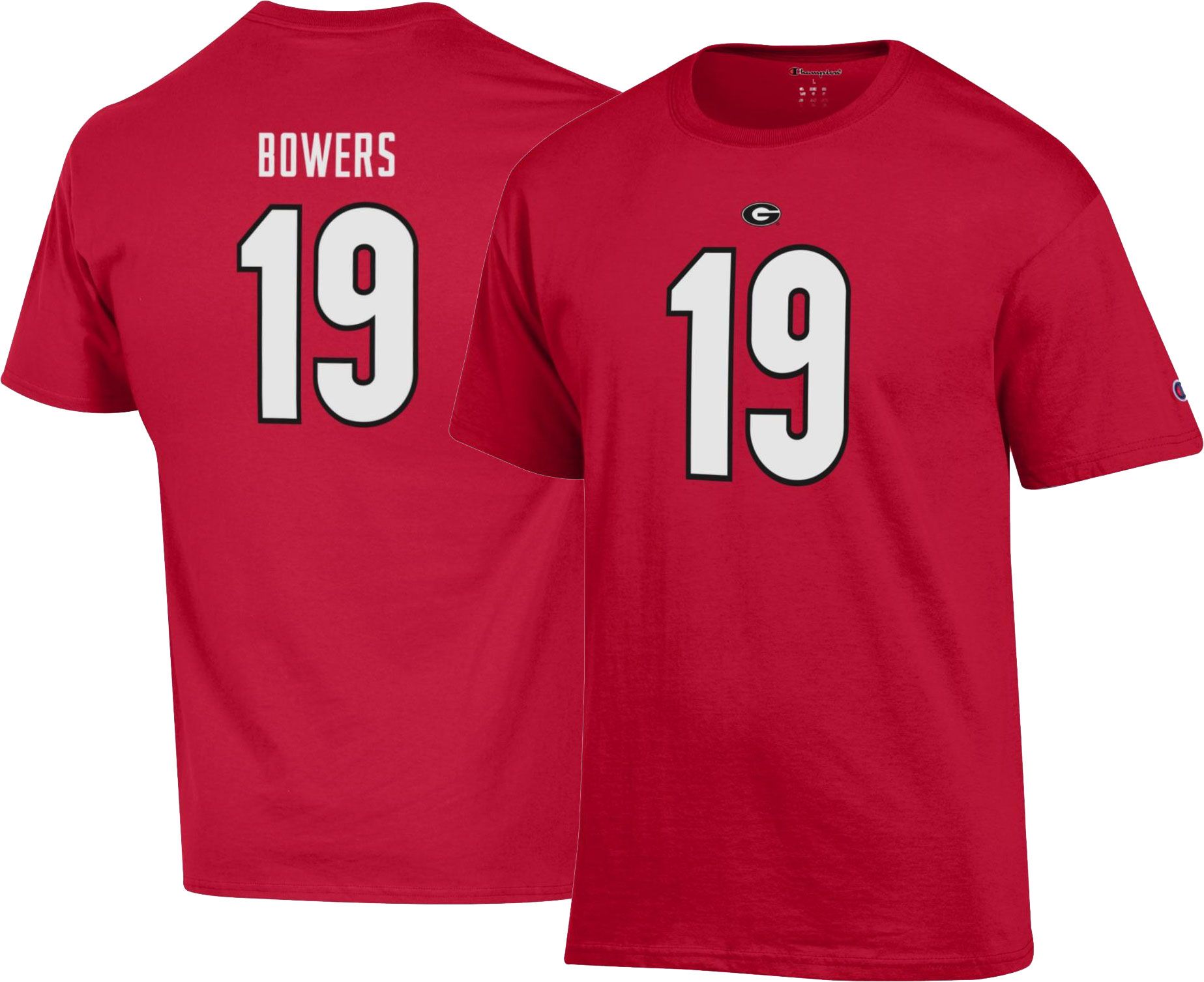 Champion Men's Georgia Bulldogs Red Brock Bowers #19 T-Shirt