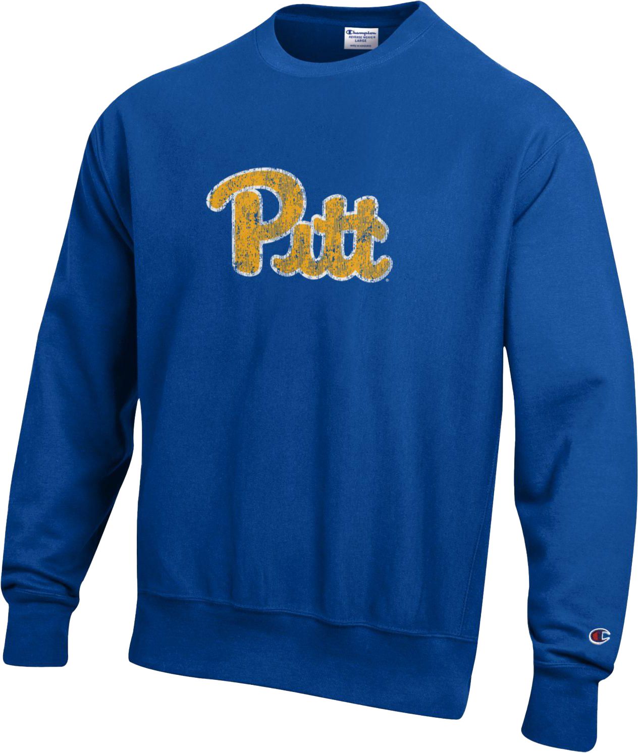 Champion Men's Pitt Panthers Blue Reverse Weave Crew Sweatshirt