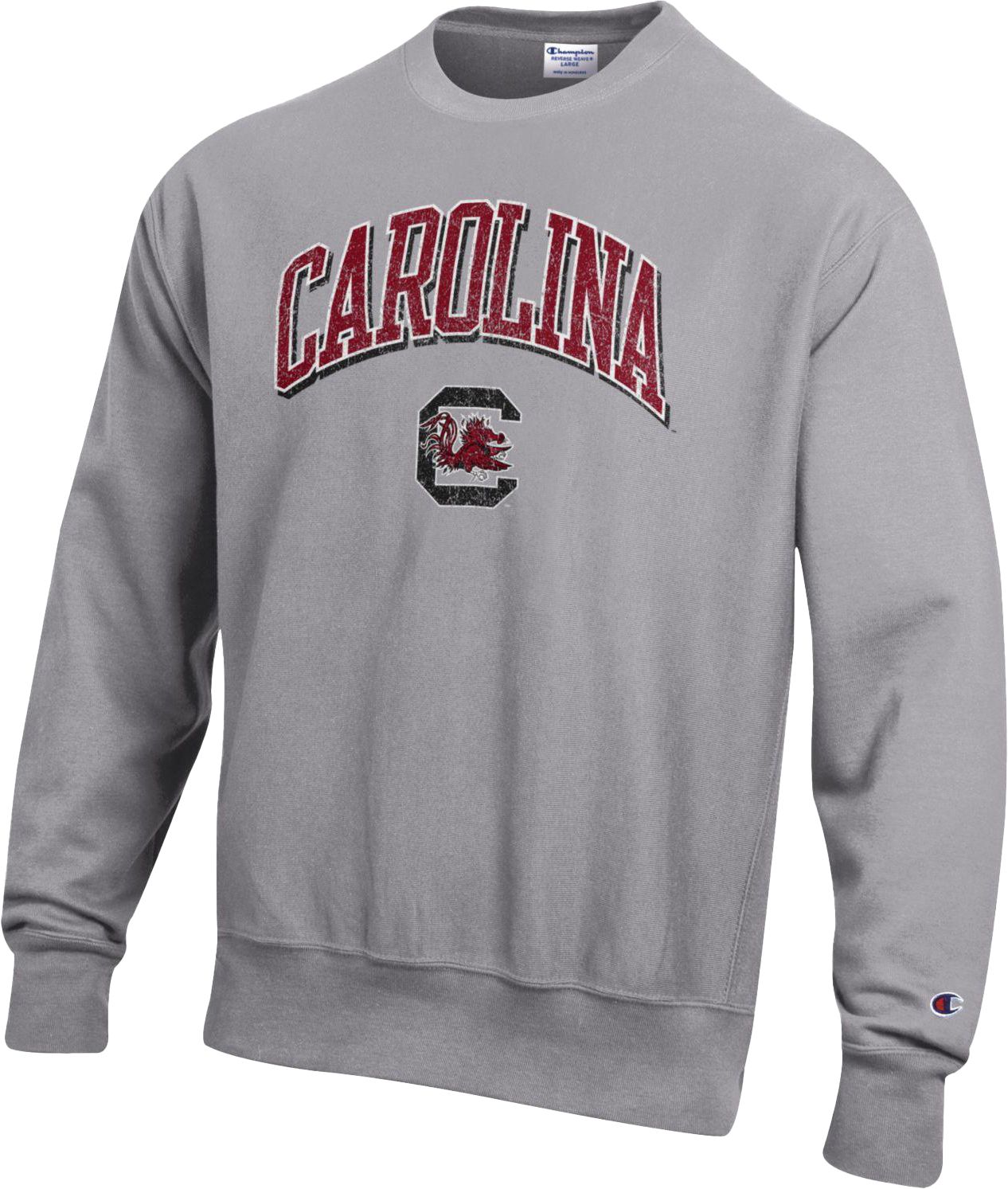 Champion / Men's South Carolina Gamecocks Grey Pullover Crew Sweatshirt