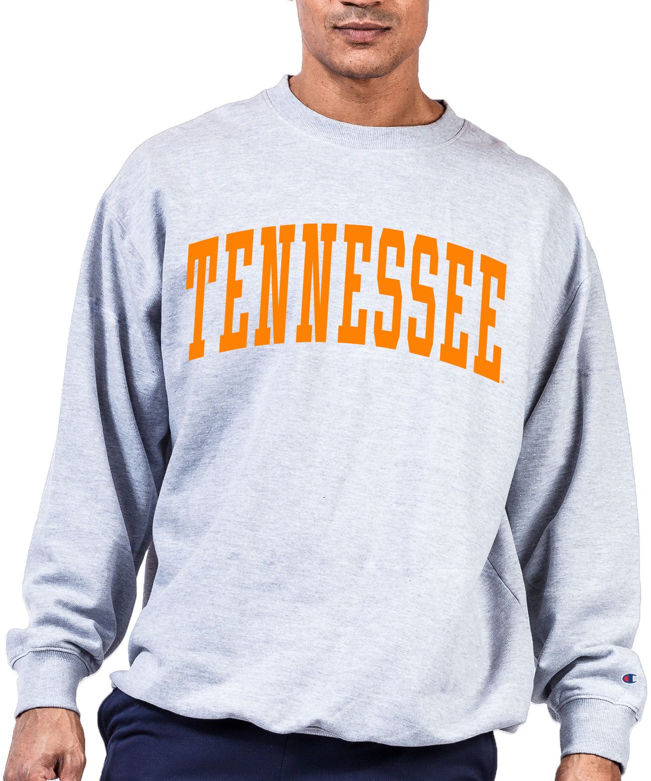 Champion Men's Big &amp; Tall Tennessee Volunteers Grey Reverse Weave Crew Sweatshirt
