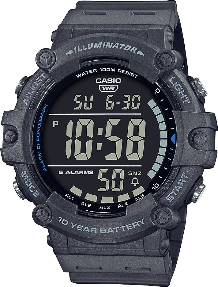 Casio Men's Large LCD HD Digital Activity Tracker - Gray