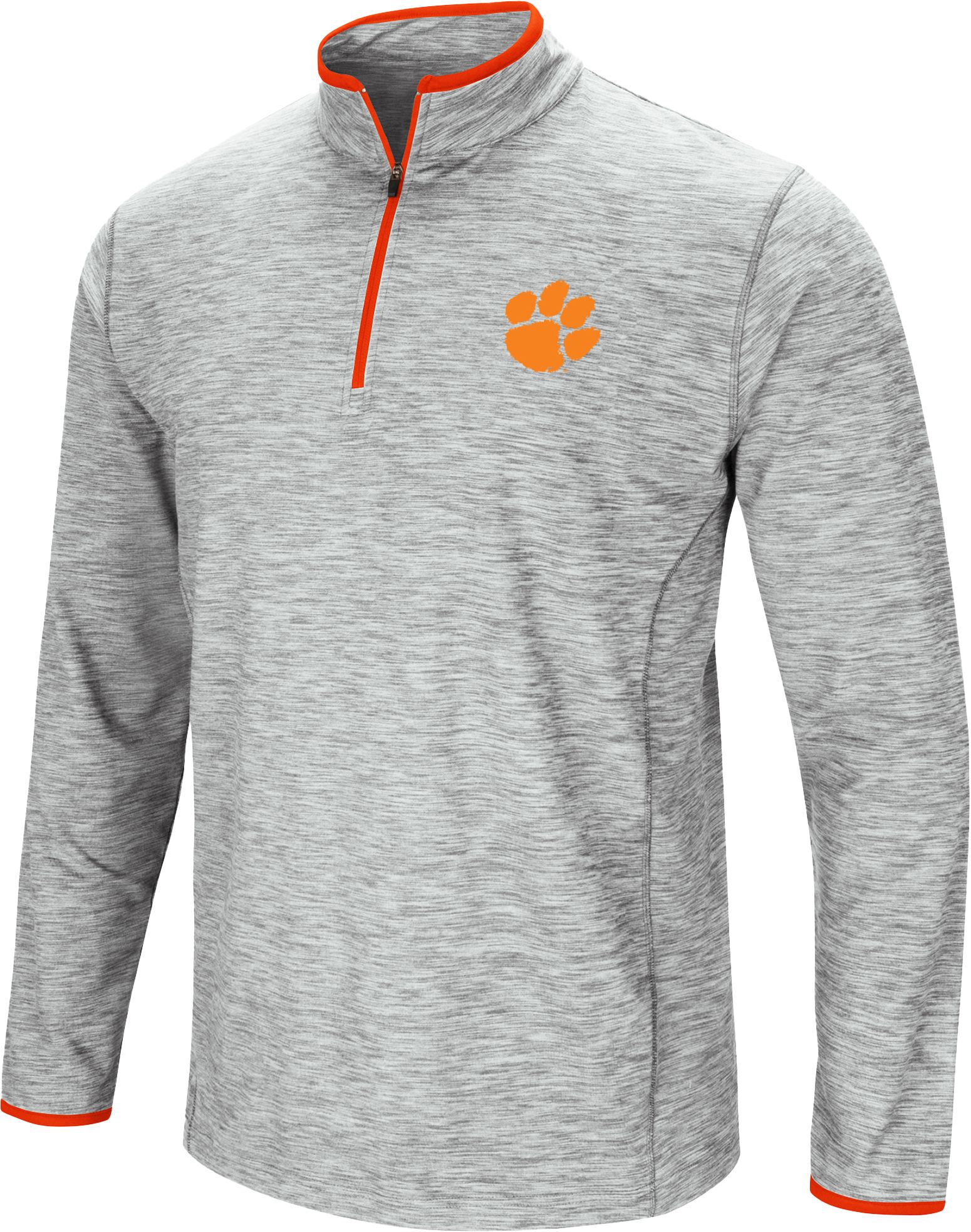 Colosseum Men's Clemson Tigers Gray Rival Poly 1/4 Zip Jacket