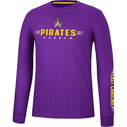 Colosseum Men's East Carolina Pirates Purple Spackler Longsleeve T-Shirt