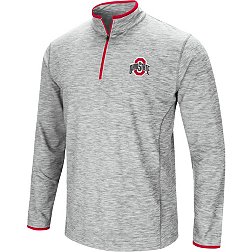 Colosseum Men's Ohio State Buckeyes Gray Rival Poly 1/4 Zip Jacket