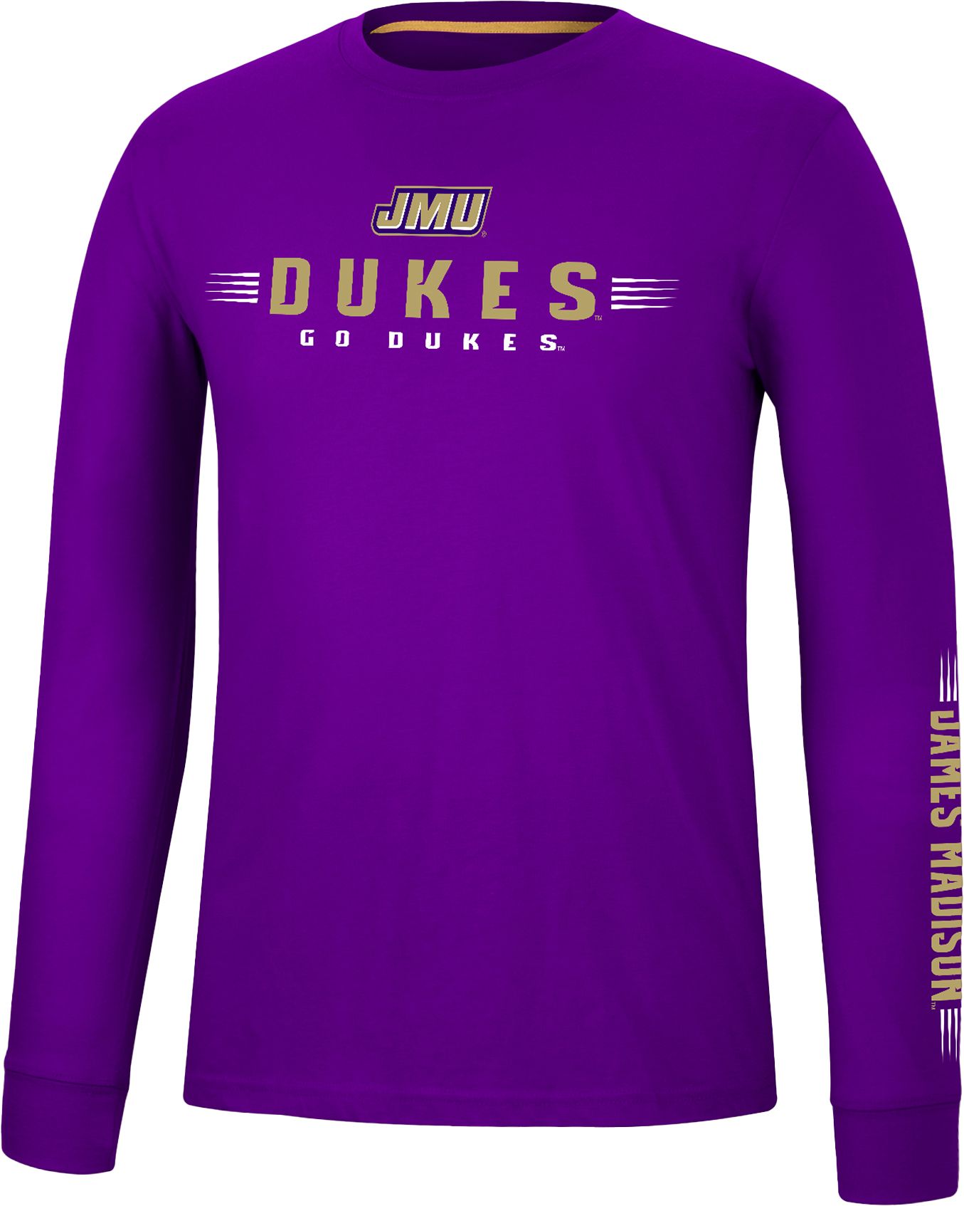 Colosseum Men's James Madison Dukes Purple Spackler Longsleeve T-Shirt