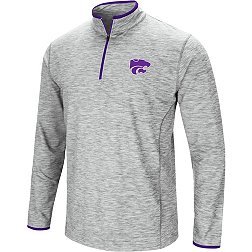 Colosseum Men's Kansas State Wildcats Gray Rival Poly 1/4 Zip Jacket