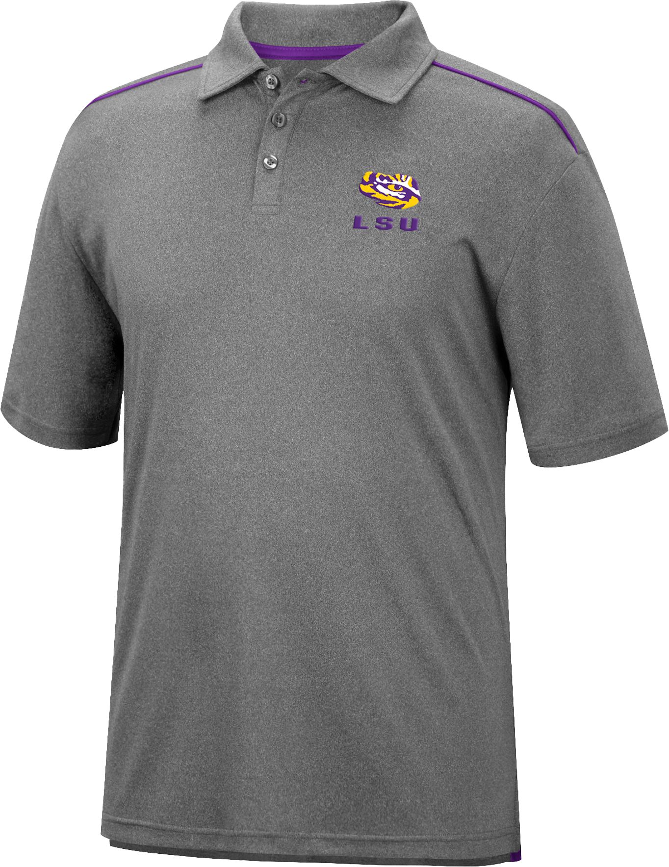 Colosseum Men's LSU Tigers Gray Polo