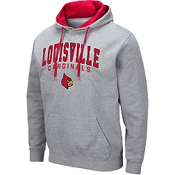 Men's Champion Gray Louisville Cardinals Alumni Logo Stack Pullover Hoodie Size: Large