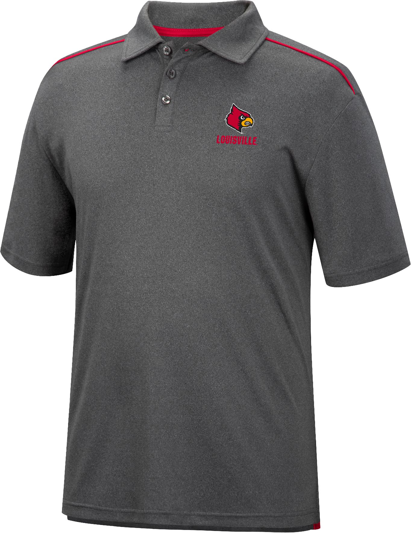 Colosseum Men's Louisville Cardinals Gray Polo