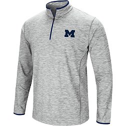 Colosseum Men's Michigan Wolverines Gray Rival Poly 1/4 Zip Jacket