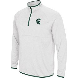 Colosseum Men's Michigan State Spartans White Rival 1/4 Zip Jacket