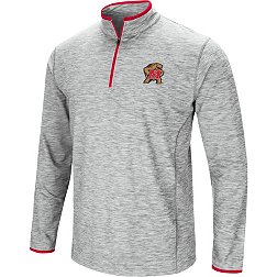Colosseum Men's Maryland Terrapins Gray Rival Poly 1/4 Zip Jacket