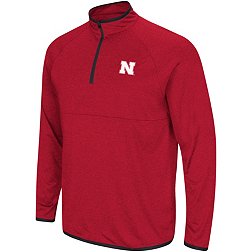 Colosseum Men's Nebraska Cornhuskers Scarlet Rival 1/4 Zip Jacket