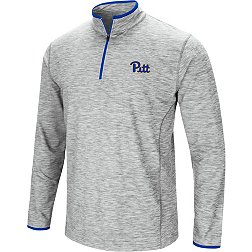 Colosseum Men's Pitt Panthers Gray Rival Poly 1/4 Zip Jacket