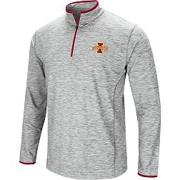 Colosseum Men's Iowa State Cyclones Gray Rival Poly 1/4 Zip Jacket